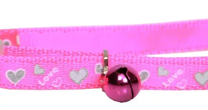 CAT LOVE HEART COLLAR PINK