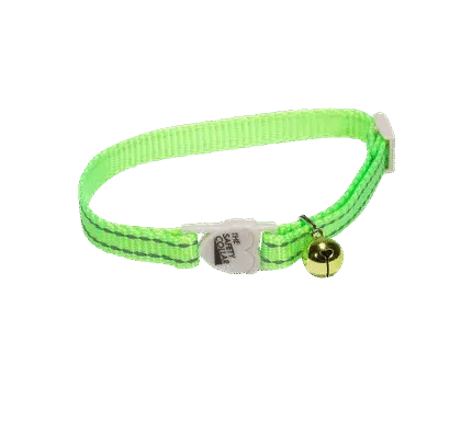 COLLAR CAT ADJ 30CM REFL FLURO GREEN