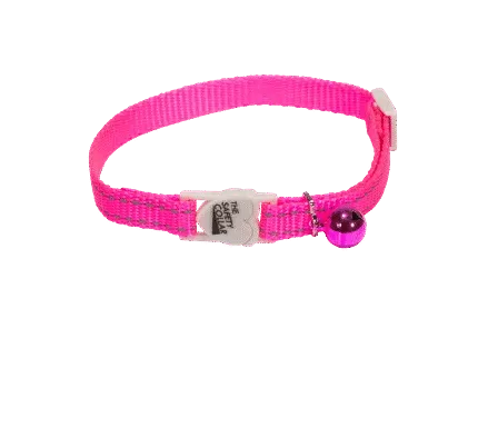 COLLAR CAT ADJ 30CM REFL PINK