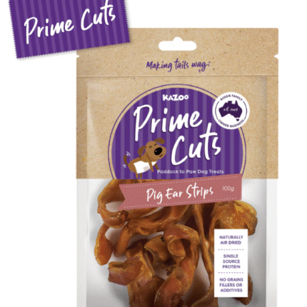 KAZOO PRIME CUTS PIG EAR STRIPS 100G