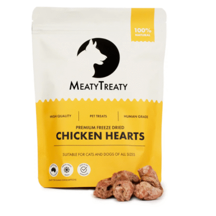 MEATY TREATY CAT & DOG TREATS CHICKEN HEARTS 100G